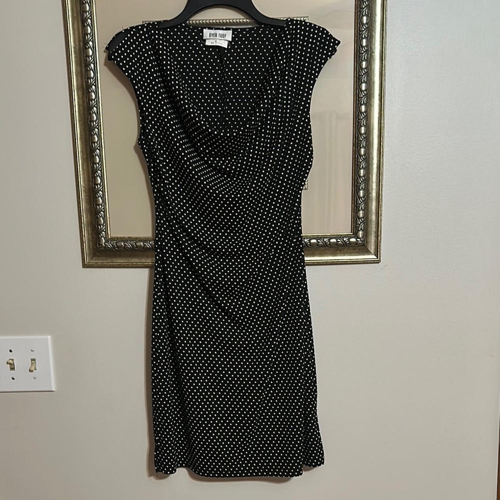 Vintage 90s Byer Too! BLACK Polka Dot Dress LBD Classic Femme M Juniors